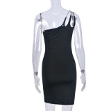 Sexy Single Shoulder Print Mini Dress GNZD-9687DD