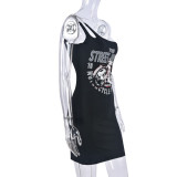 Sexy Single Shoulder Print Mini Dress GNZD-9687DD