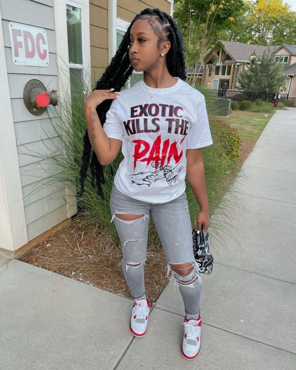 Letter Print O Neck T Shirt GXJL-40084