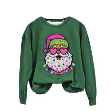 Colorful Christmas Print Round Sweatshirt GXJL-00008