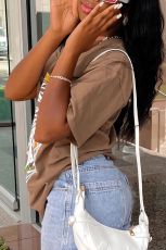 Casual Print Loose O Neck T Shirt GXJL-40078