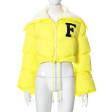 Solid Embroidered Stand Collar Cotton-padded Coat GSZM-Q22TP392