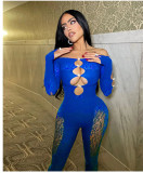One Shoulder Hollow Out Skinny Yoga Jumpsuit GYDE-YDT023