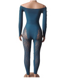 One Shoulder Hollow Out Skinny Yoga Jumpsuit GYDE-YDT023