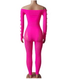 One Shoulder Hollow Out Skinny Yoga Jumpsuit GYDE-YDT023