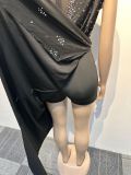 Sleeveless irregular patchwork Hot Drill Romper NY-2929