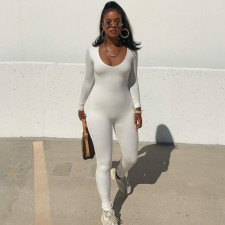 Long Sleeve Solid Color Slim Jumpsuit BLG-P0A3610A