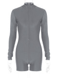 Long Sleeve Zipper Slim Romper BLG-P3813838A