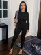 Casual Slim Long Sleeve Pants Yoga 2 Piece Set BLG-S2B11073K