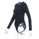 Casual Solid Color Long Sleeve Bodysuit BLG-P9B1581A