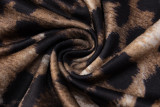 Leopard Print Backless Chain Tie Up Maxi Dress BLG-D1C7287A