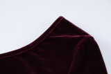 Hollow Out Split Slim One-Shoulder Dress BLG-D2A10677K
