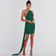 Sexy Backless Pleated Single Shoulder Mini Dress  BLG-D3512946A