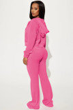 Casual Solid Color Hooded Two Piece Pants Set YD-8795