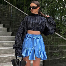Casual Loose Long Sleeve Crop Tops BLG-T279497A