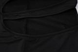 Solid Hollow Out Single Shoulder Romper BLG-P258540K