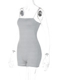 Solid Color Sling Backless Romper BLG-P3211706A