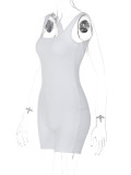 Solid Color U Neck Sport Romper BLG-P2C11423A
