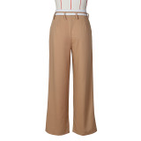 Solid Color Loose Wide Leg Blazer Pants ZSD-0646