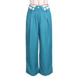 Solid Color Loose Wide Leg Blazer Pants ZSD-0646