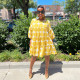 Big Dot Loose Round Neck Pleated Dress SSNF-211240