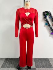 Sexy Hollow Out Wide Leg Jumpsuit NY-10687