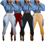 Fashion Color Block Patchwork Loose Pants GAKF-A8132