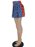 Casual Loose Color Block Plaid Shorts ZDF-31332