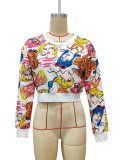 Fashion Print Long Sleeve Sweatshirt SH-390953