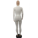 Heart Hot Drill Solid Color Set Two Piece Pants Set BN-9439