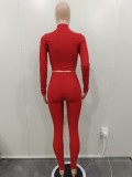 Heart Hot Drill Solid Color Set Two Piece Pants Set BN-9439
