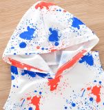 Kids Tie-Dye Print Sleeveless Hooded Two Piece Set GYMF-YM029