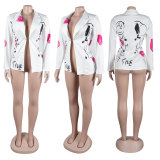 Printed Waist Slim Fit Blazer Top NY-3139