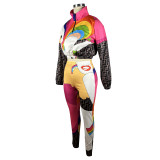 Print Long Sleeve Pants Two Piece Set TE-4610