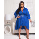 Plus Size Solid Color Irregular Shirt Dress QYXZ-9977