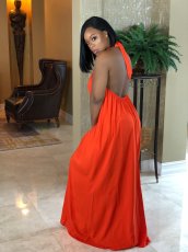 Solid Color Sling Loose Maxi Dress AIL-021