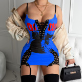 Sexy printed Bandage Mini Dress AIL-080