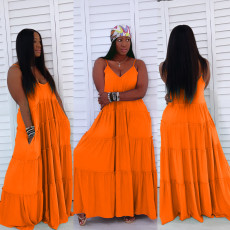 Solid Color Sing Loose Cake Dress AIL-211