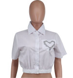 Short Sleeve Hot Drill Short Shirt XHXF-961