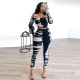 Sexy Print Long Sleeve Two Piece Pants Set NY-3152
