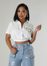Short Sleeve Hot Drill Short Shirt XHXF-961
