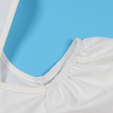 Solid Color Hollow Out Strapless Cross Neck Mini Dress NY-10735
