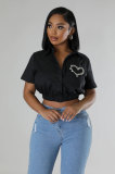 Short Sleeve Hot Drill Short Shirt XHXF-961