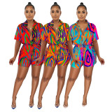 Summer Short Sleeve Print Romper ME-S8319