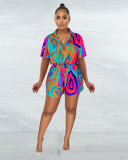 Summer Short Sleeve Print Romper ME-S8319