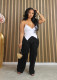 Drawstring Elastic Waist Straight Leg Pants DDF-88228