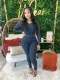 Long Sleeve Patchwork Slim Two Piece Pants Set GBGF-23018