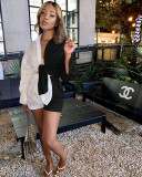Sexy Striped Long Sleeve Shirt Top And Shorts Sets QY-5271