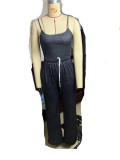 Sleeveless Sling Tops And Wide Leg Pants Two Piece Set GYZY-8813