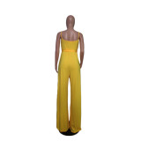 Solid Color Sling Split Jumpsuit QYXZ-9936